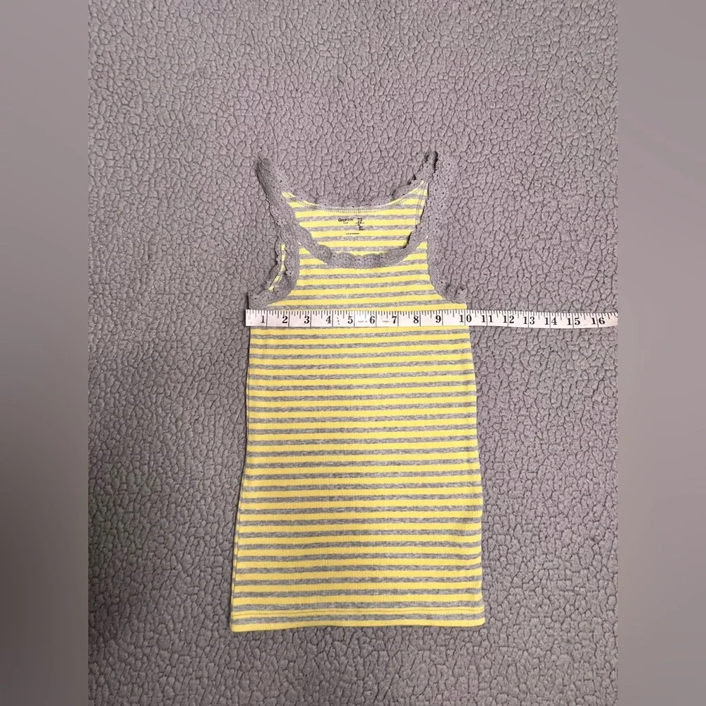 Gap Kids Tank Top Yellow‎ And Gray Little Girls Size Medium With Lace
